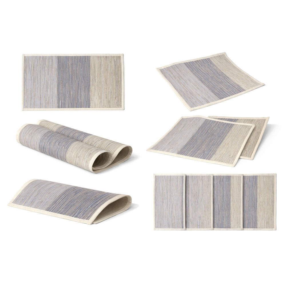 NWT Set of Six (6) Silver Metallic Grey Placemats 13 x 18, Table Decor!